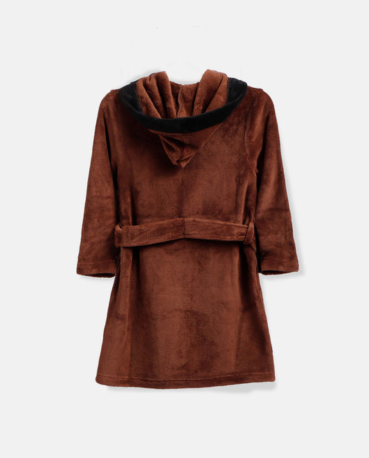 Bata Marron Manga Larga Calentita para Niño