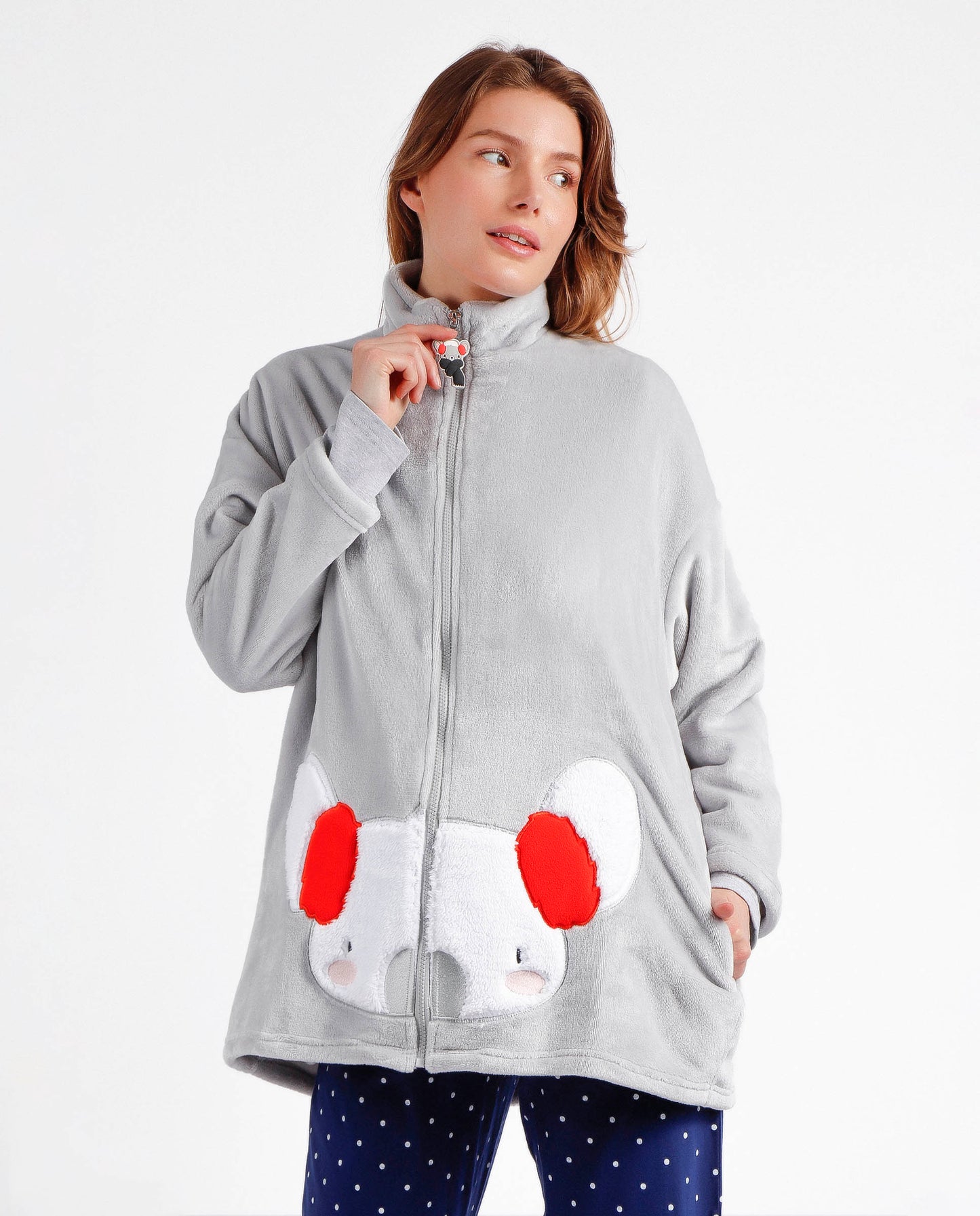 Bata Manga Larga Calentita Good Morning Mouse para Mujer