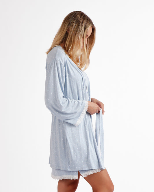 Bata Manga Larga Soft Hearts para Mujer