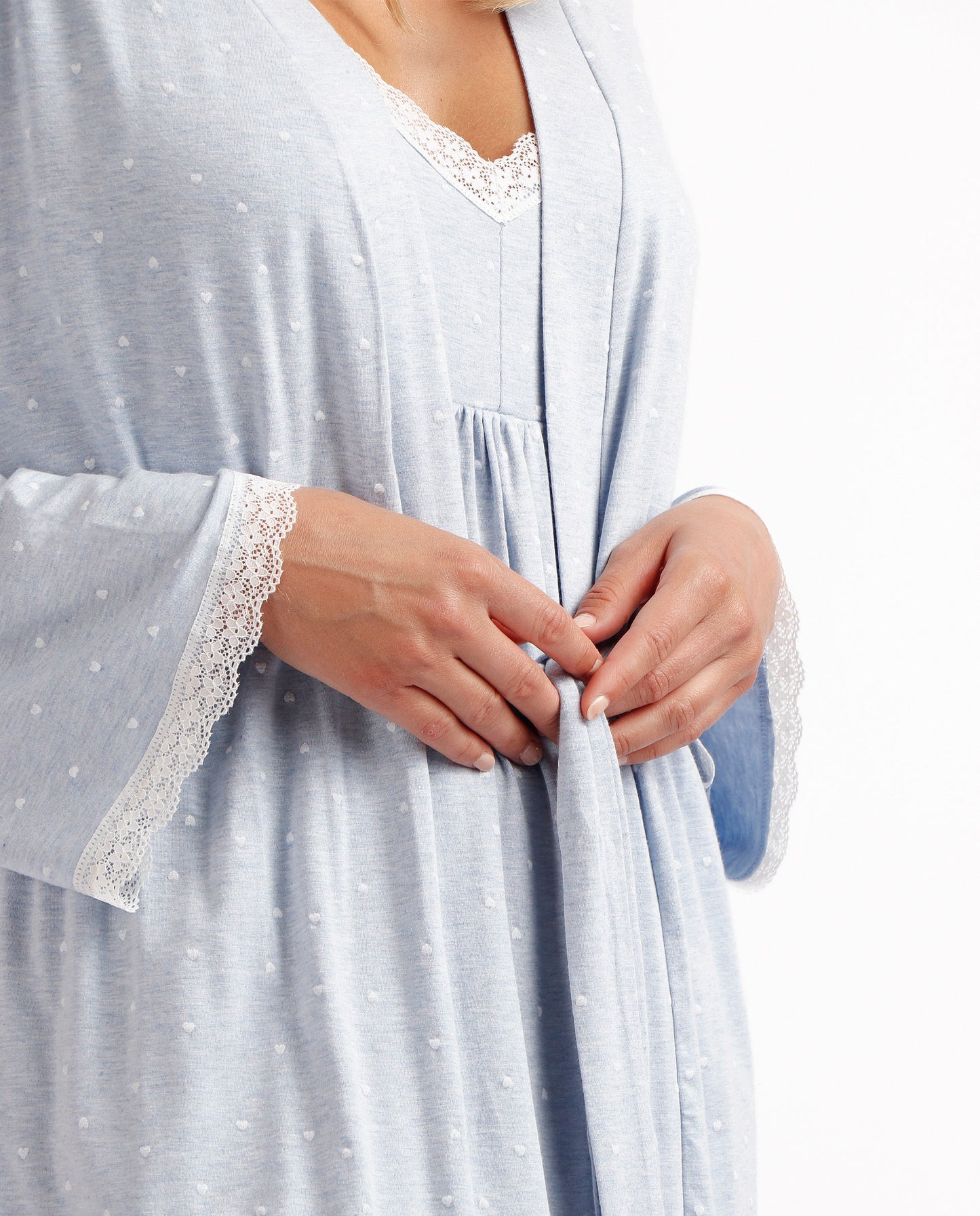 Bata Manga Larga Soft Hearts para Mujer