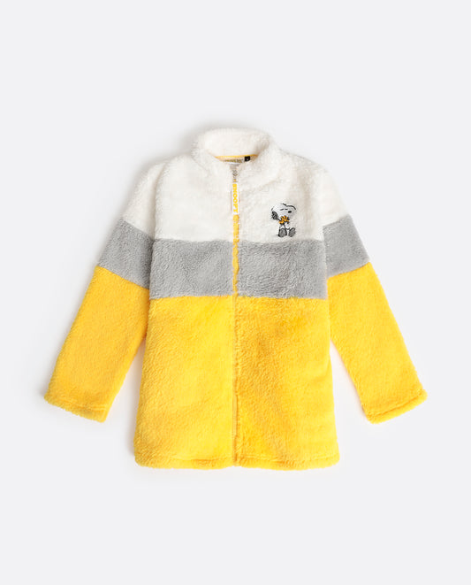 Bata Manga Larga Calentita Franjas Snoopy Funny para Niña