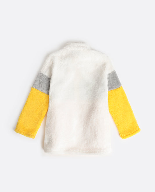 Bata Manga Larga Calentita Franjas Snoopy Funny para Niña