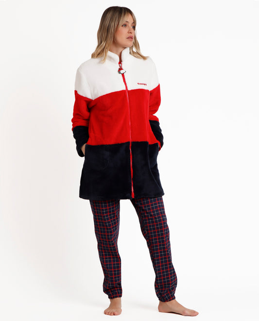 Bata Manga Larga Calentita Cold Snoopy para Mujer