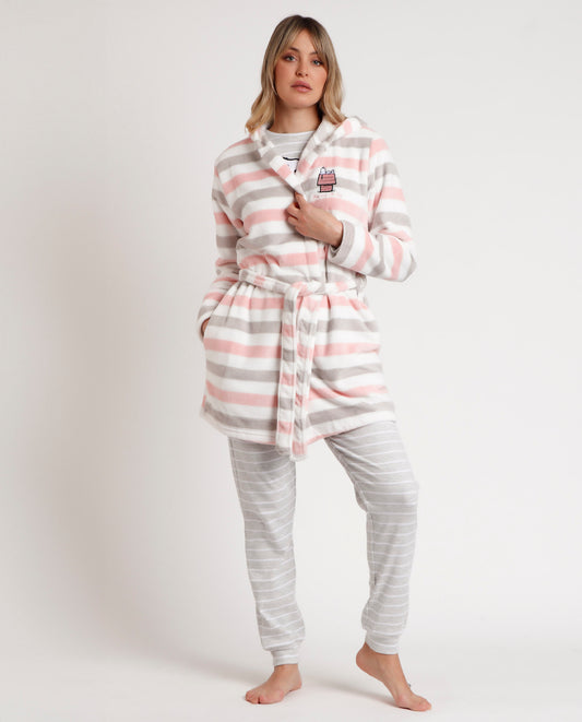 Bata Manga Larga Calentita Snoopy & Friends para Mujer