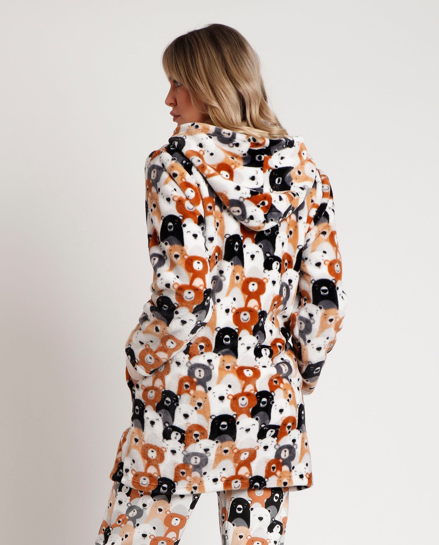 Bata Manga Larga Calentita Family Bear para Mujer