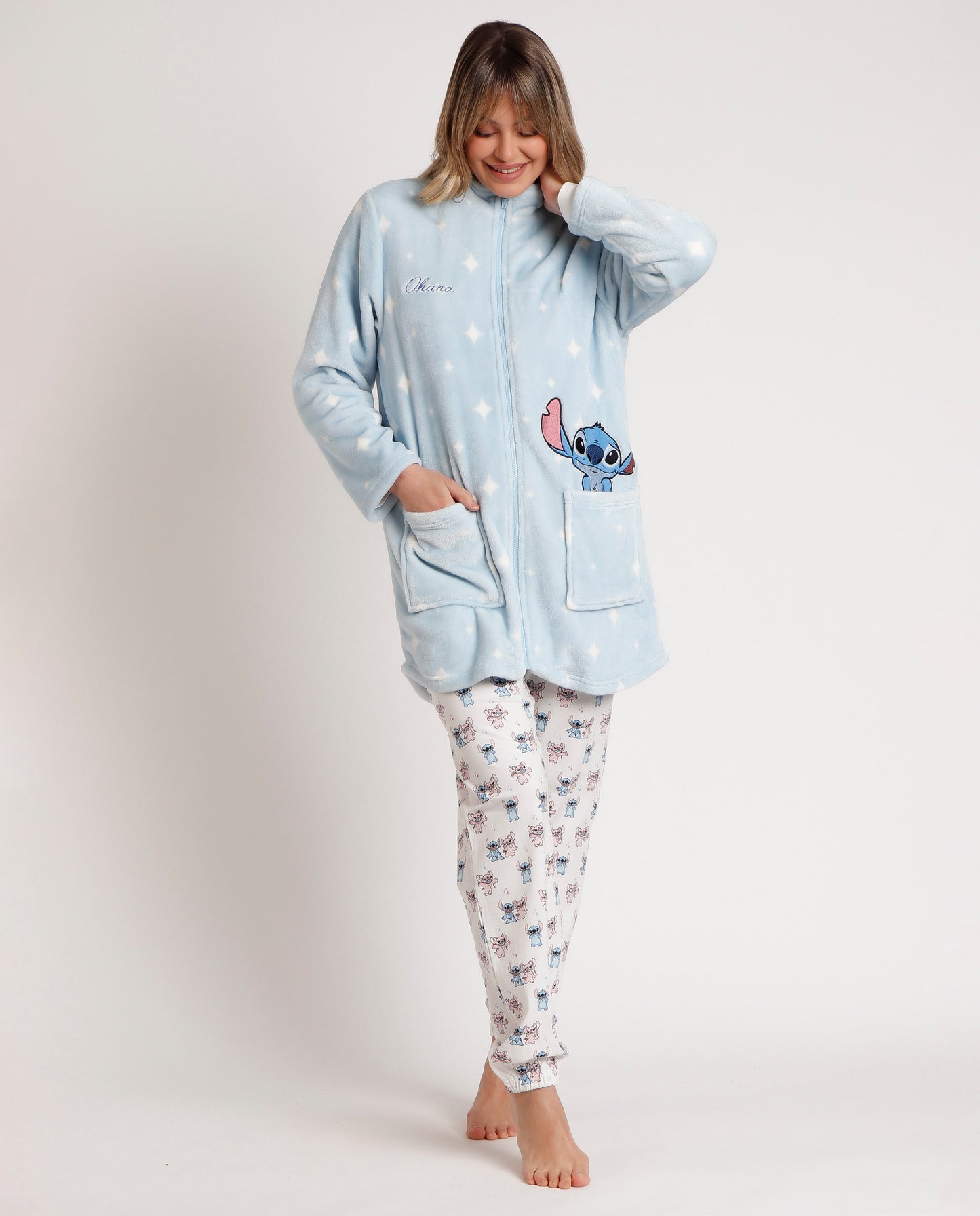 Bata Manga Larga Calentita Ohana para Mujer