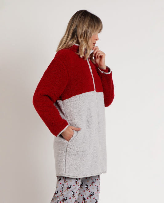 Bata Manga Larga Calentita King Mickey para Mujer