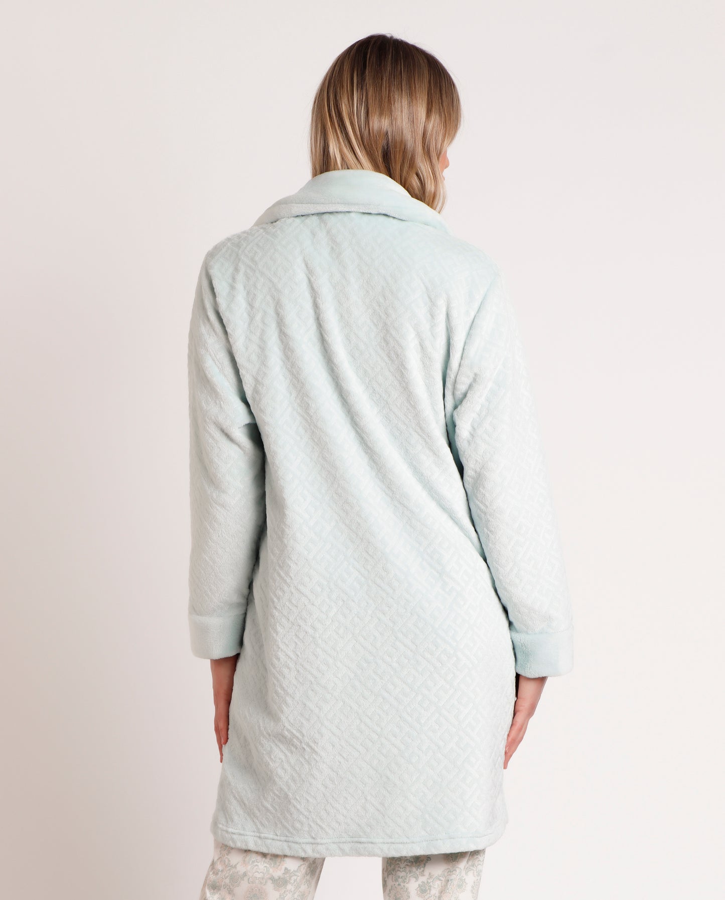 Bata Manga Larga Calentita Aqua para Mujer