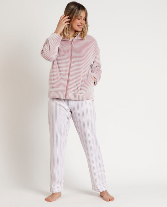 Bata Manga Larga Calentita Magic Time Petalo para Mujer