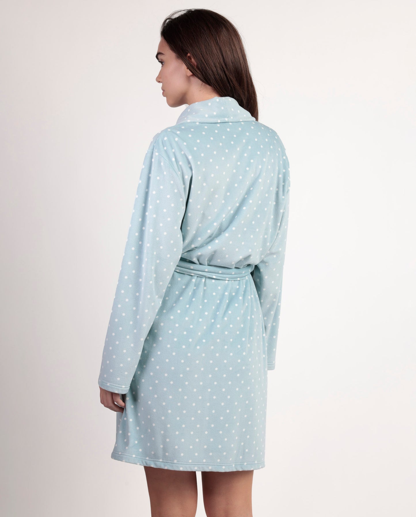 Bata Manga Larga Dots Lace para Mujer