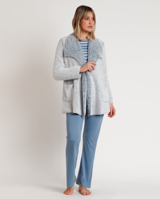 Bata Manga Larga Calentita Fluida para Mujer