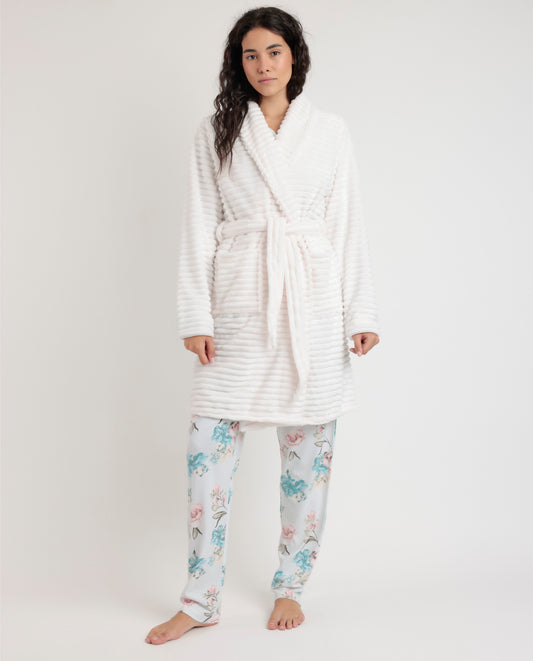 Bata Manga Larga Calentita Soft Hearts para Mujer