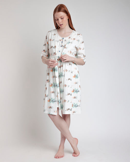 Bata Manga Francesa Maternity Just For You para Mujer