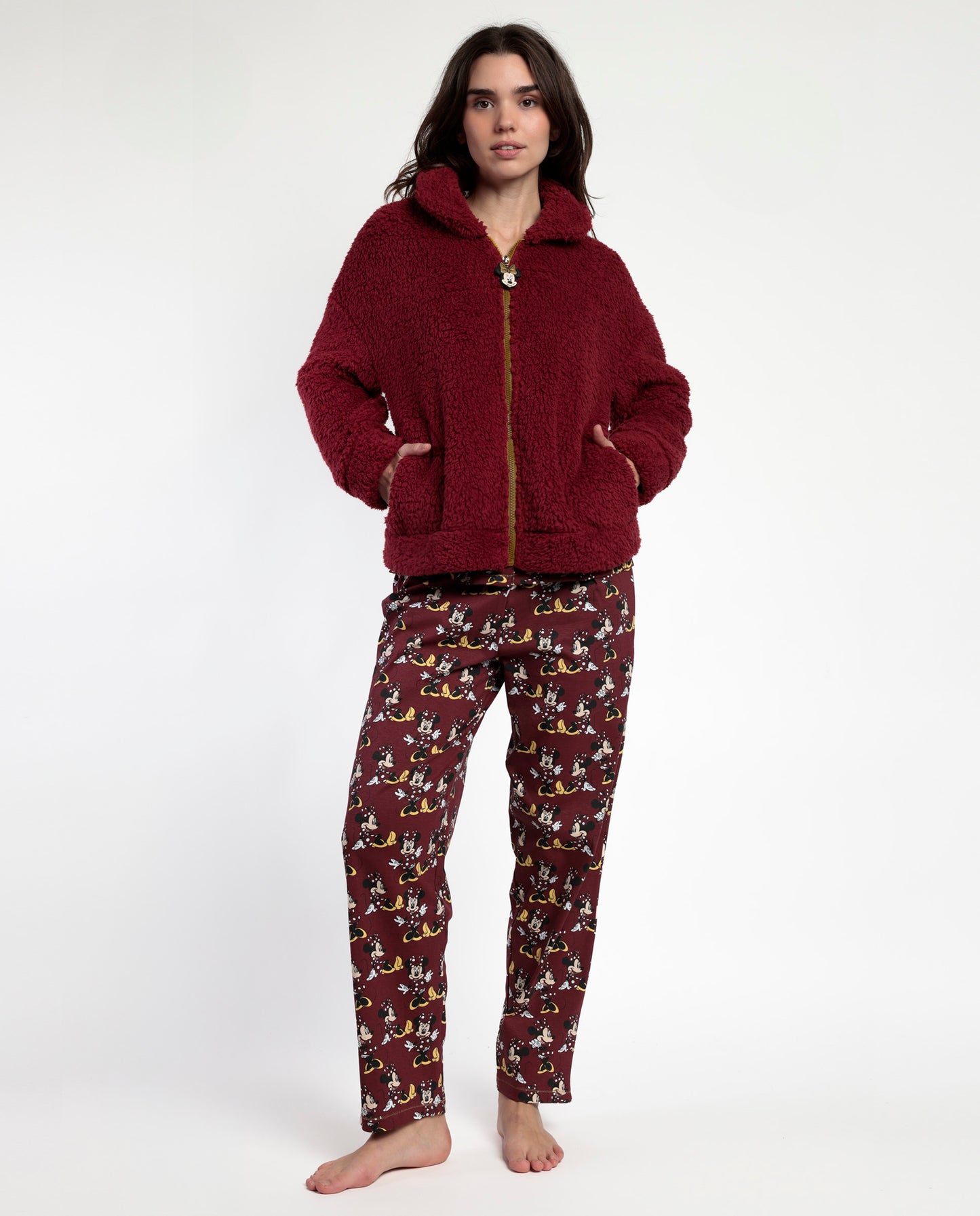 Bata Manga Larga Calentita Minnie Mouse para Mujer