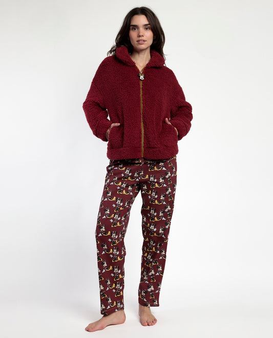 Bata Manga Larga Calentita Minnie Mouse para Mujer