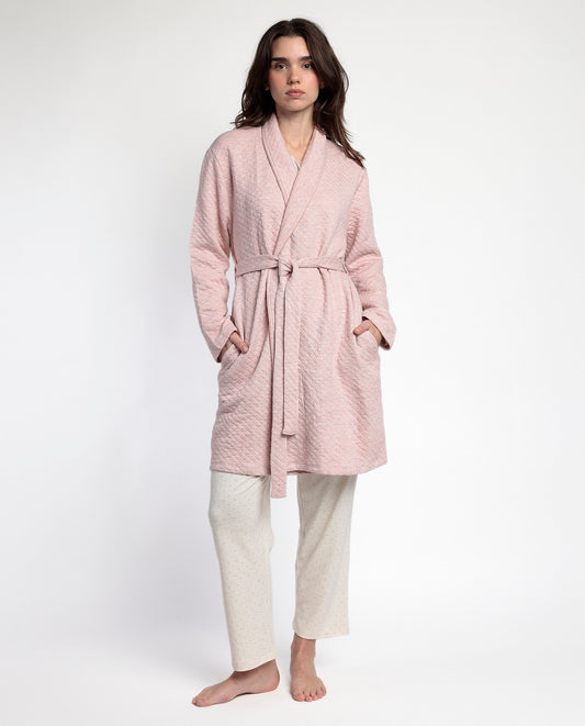 Bata Manga Larga Dots & Flowers para Mujer