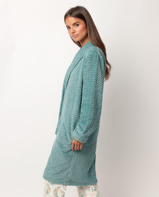 Bata Manga Larga Calentita Soft Peacock para Mujer