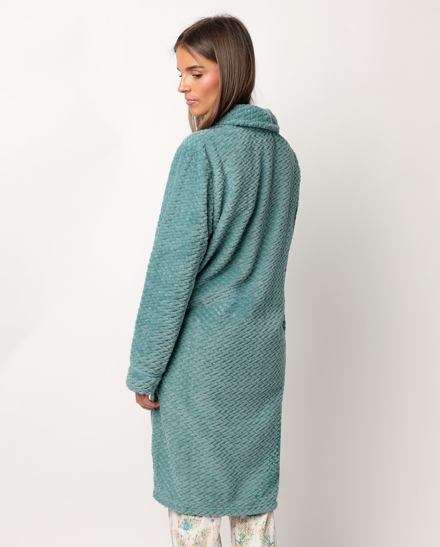 Bata Manga Larga Calentita Soft Peacock para Mujer