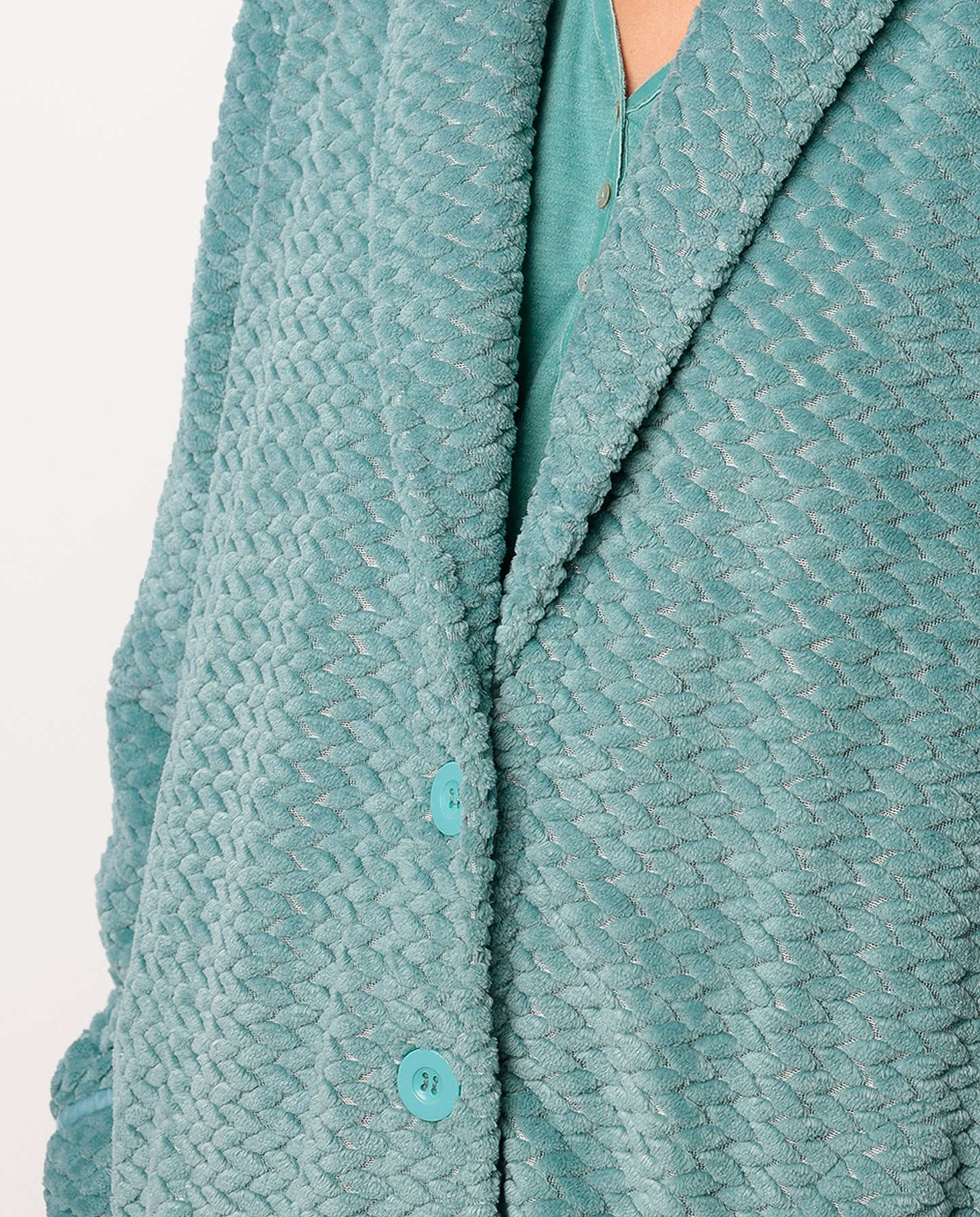 Bata Manga Larga Calentita Soft Peacock para Mujer