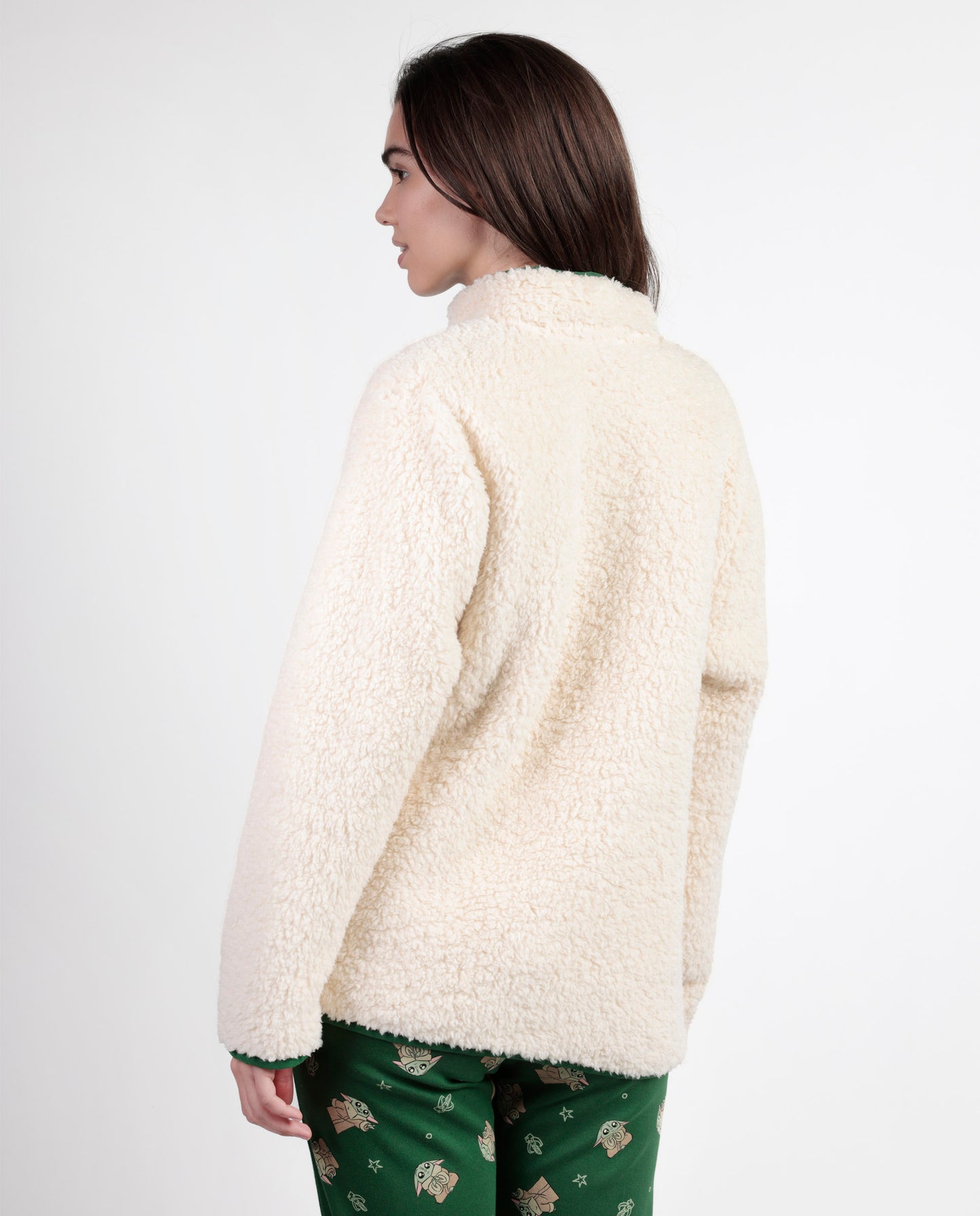 Bata Manga Larga Calentita Grogu Cute para Mujer