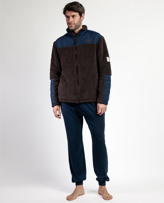 Chaqueta Marron Manga Larga Calentita Amber para Hombre