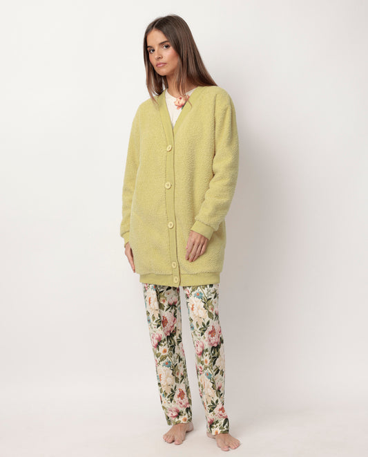 Bata Manga Larga Calentita Cretona para Mujer