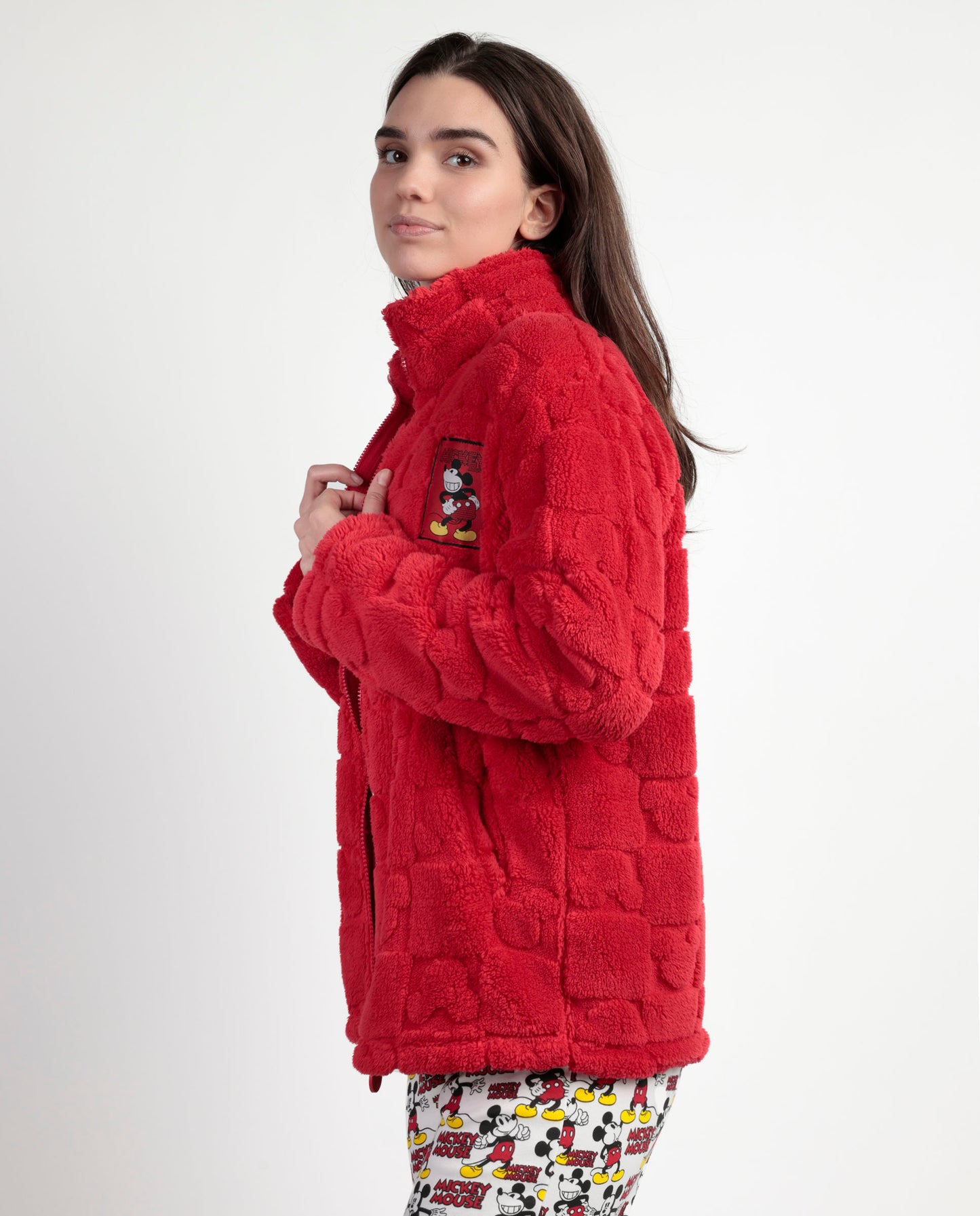 Bata Manga Larga Calentita Best Mickey para Mujer Roja