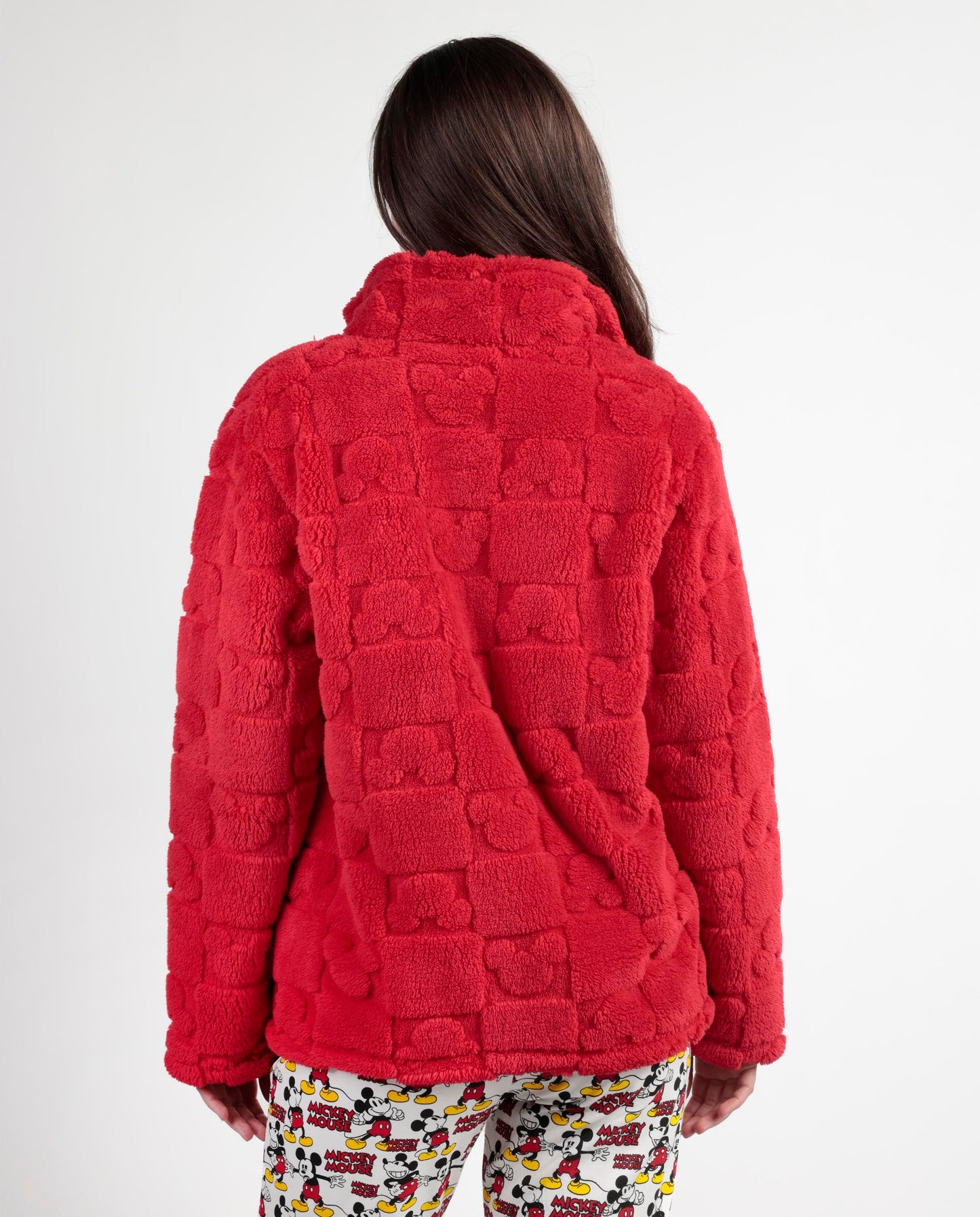 Bata Manga Larga Calentita Best Mickey para Mujer Roja