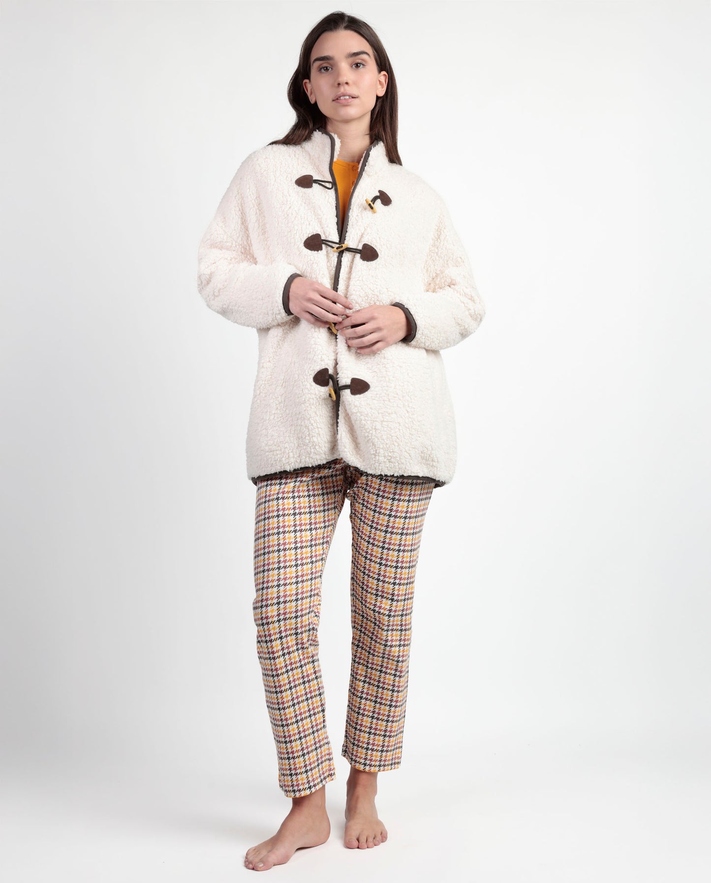 Bata Manga Larga Calentita Lou Lou Returns para Mujer Beige