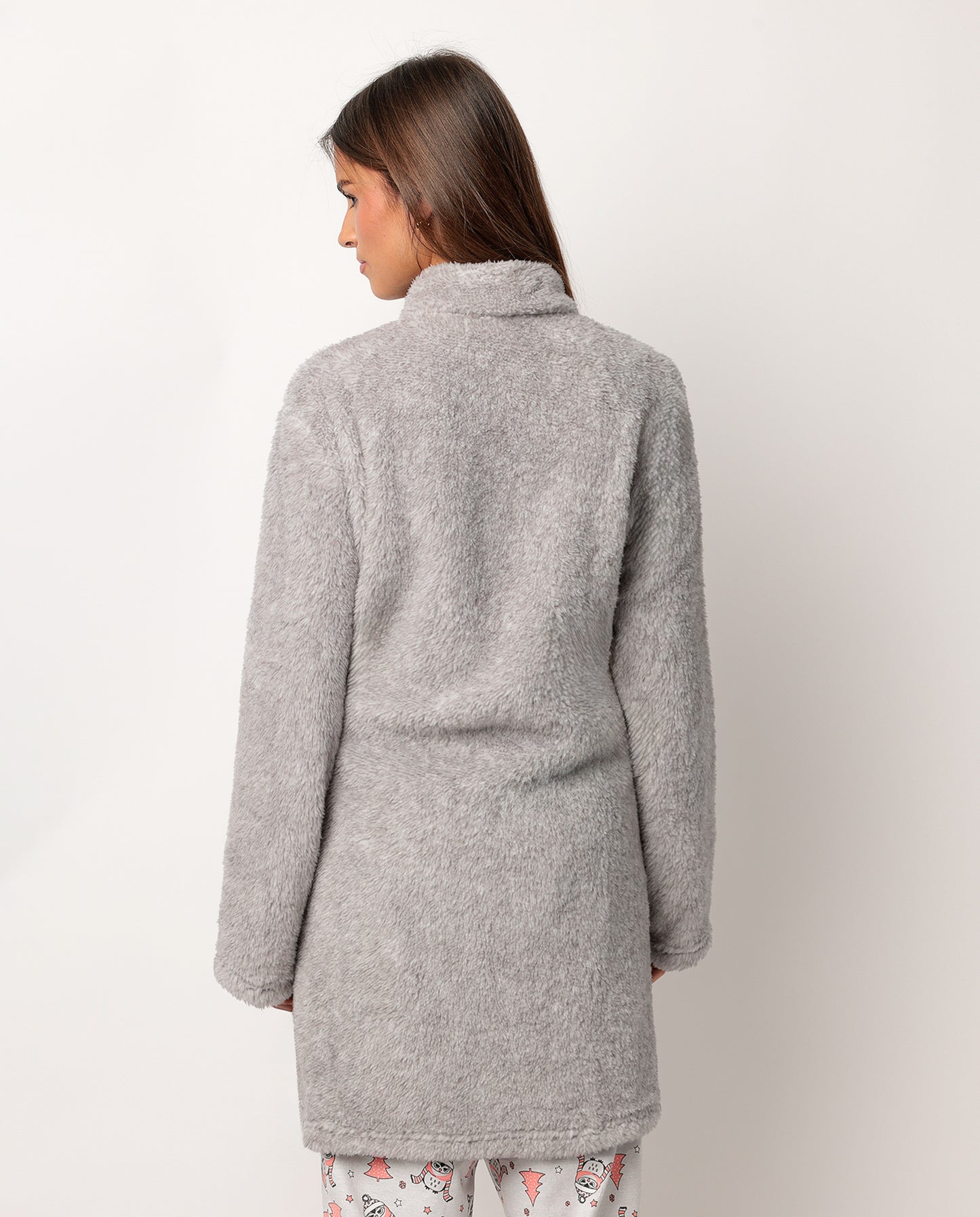 Bata Manga Larga Calentita Winter Owl para Mujer