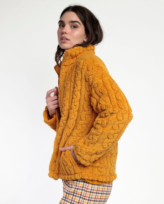 Bata Manga Larga Calentita Lou Lou Returns para Mujer Mostaza