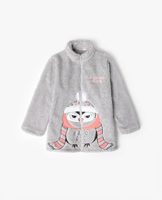 Bata Manga Larga Calentita Winter Owl para Niña