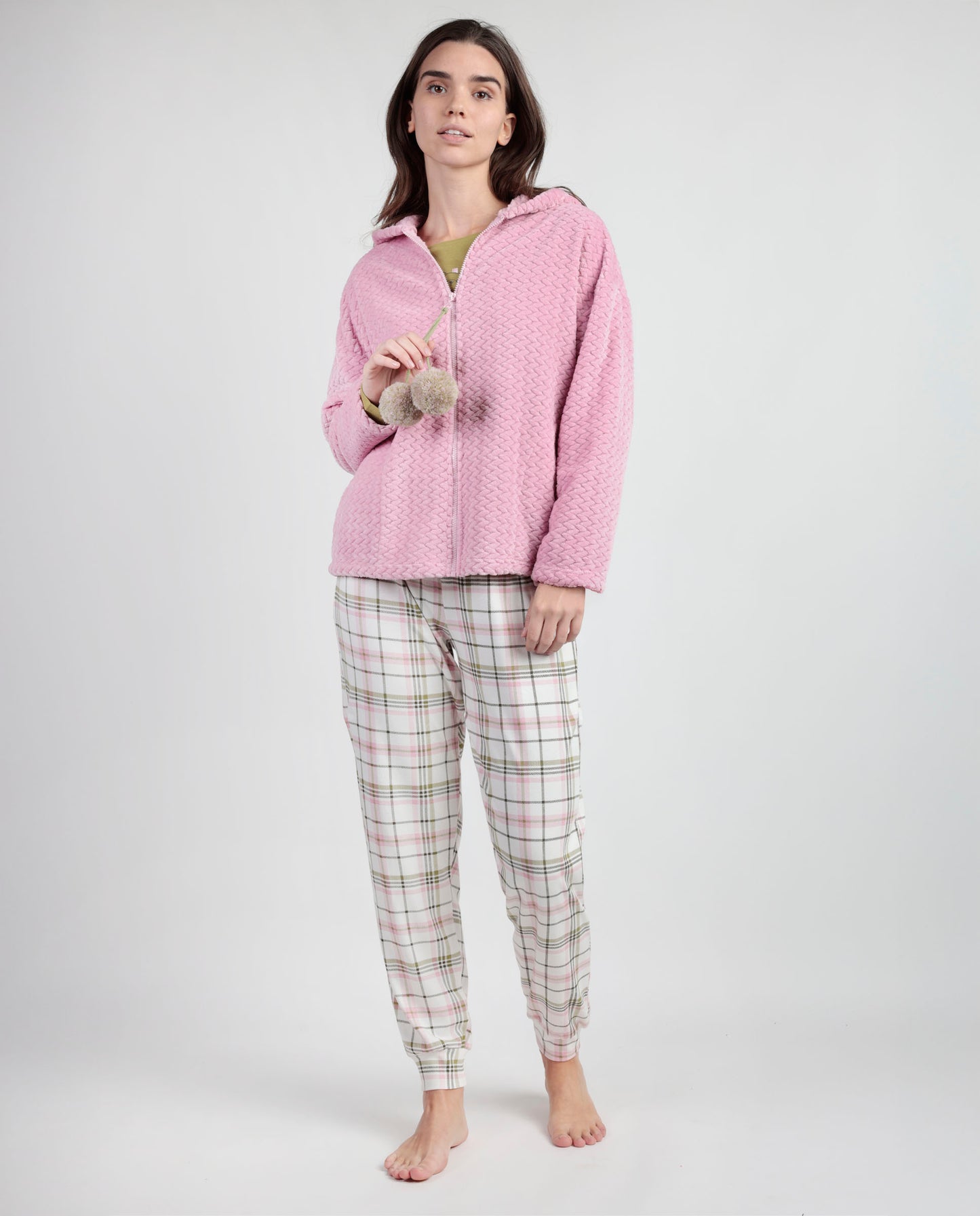 Bata Manga Larga Calentita Smile Everyday para Mujer