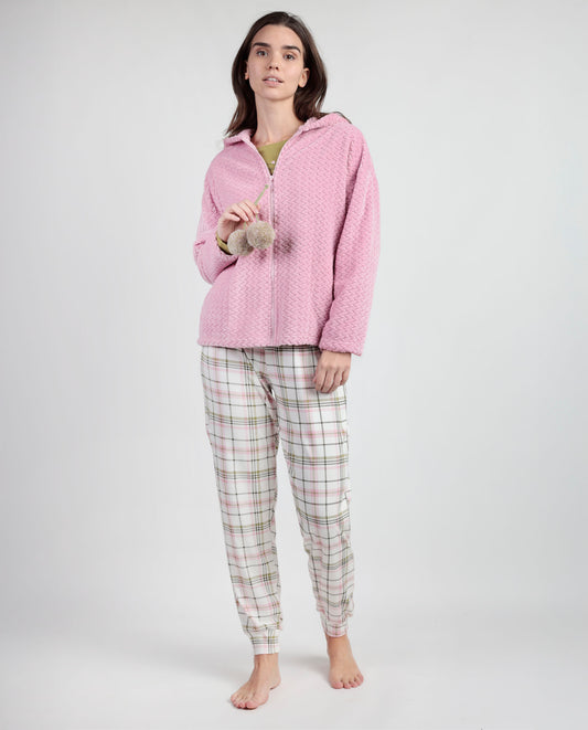 Bata Manga Larga Calentita Smile Everyday para Mujer