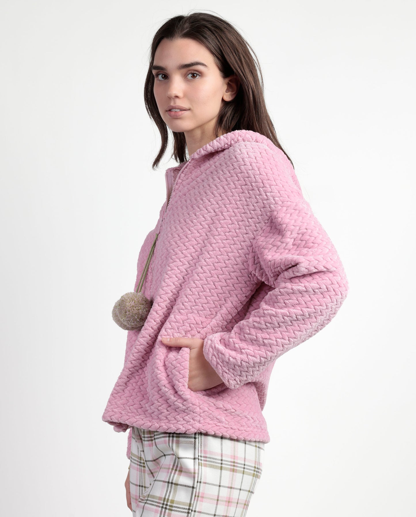 Bata Manga Larga Calentita Smile Everyday para Mujer