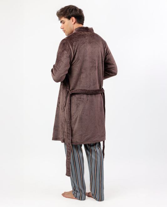 Bata Manga Larga Chocolate Calentita Spiga para Hombre