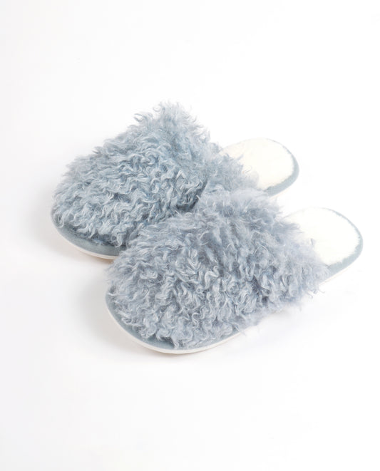 Zapatillas De Estar Por Casa Borreguito Azul para Mujer