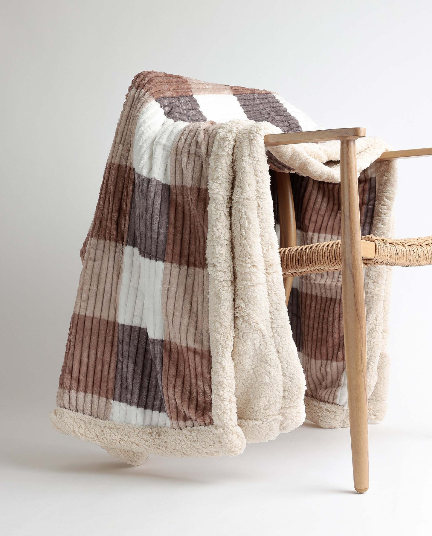 Manta Doble Cara Corel Jaquard Canutillos Marrón