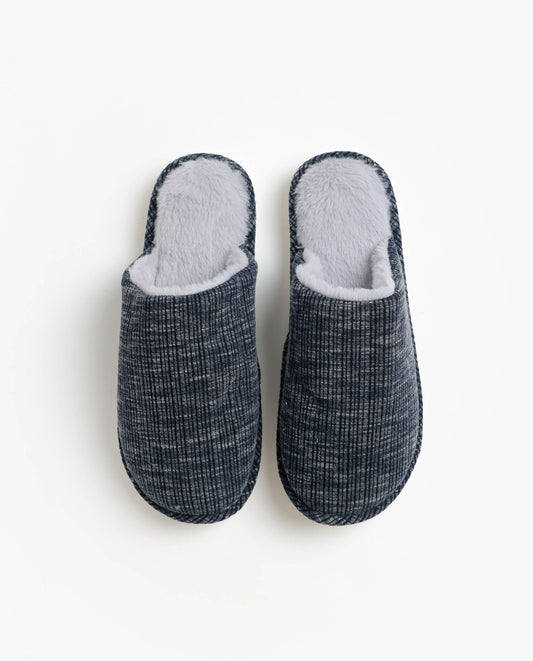 Zapatillas De Estar Por Casa Navy Rayas Jaspe para Hombre