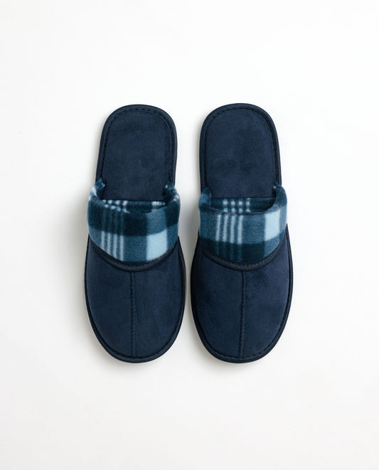 Zapatillas De Estar Por Casa Cuadros Navy para Hombre