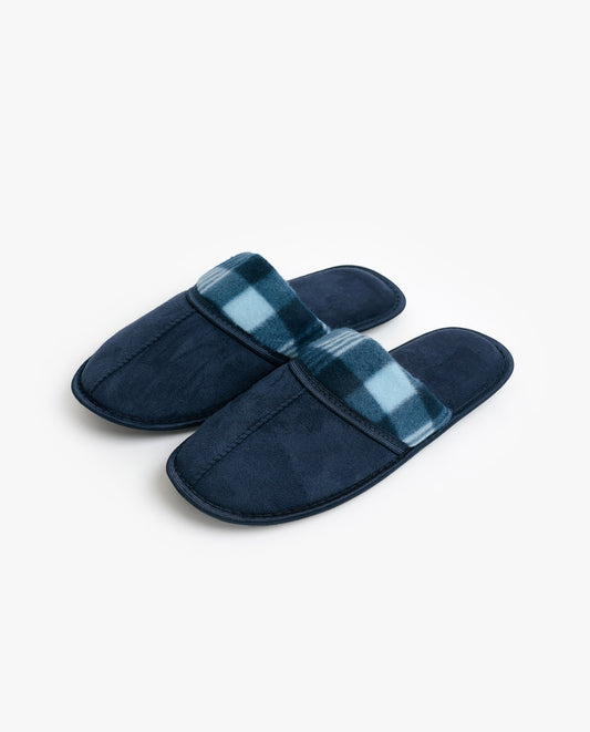 Zapatillas De Estar Por Casa Cuadros Navy para Hombre