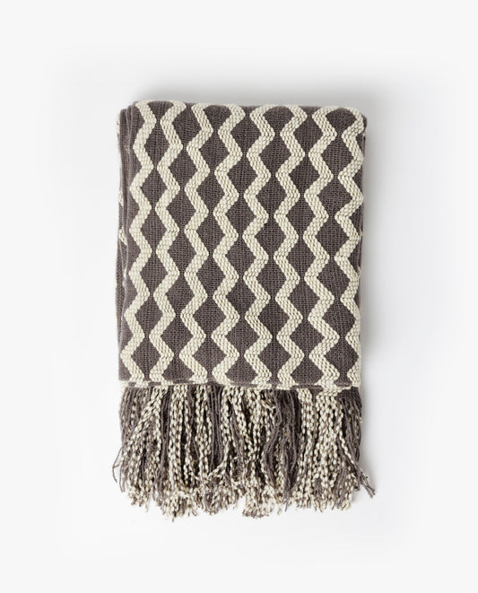 Manta Punto Zig Zag Cozy Gris Waves